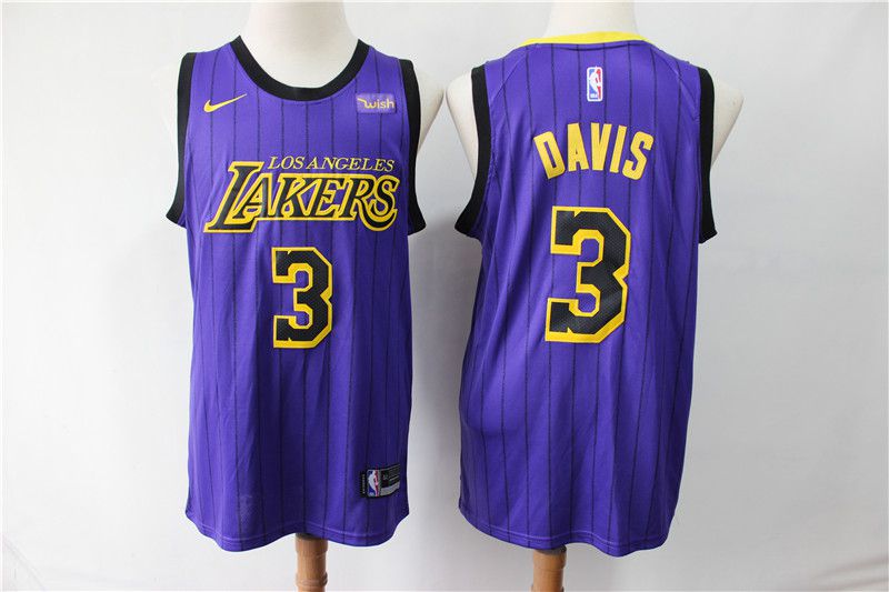 Men Los Angeles Lakers #3 Davis purple City Edition Nike NBA Jerseys
